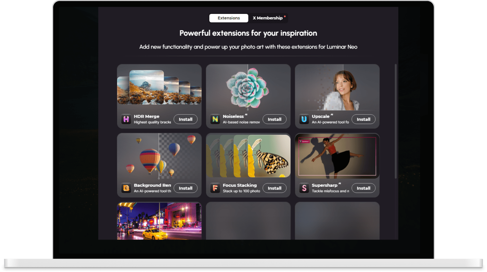 Luminar photo editor tools - Extensions for PC